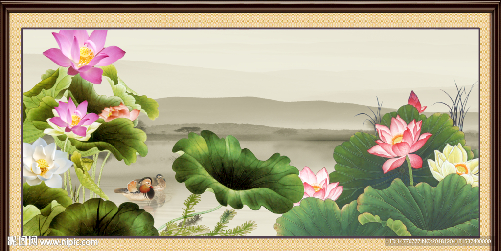 国画荷花