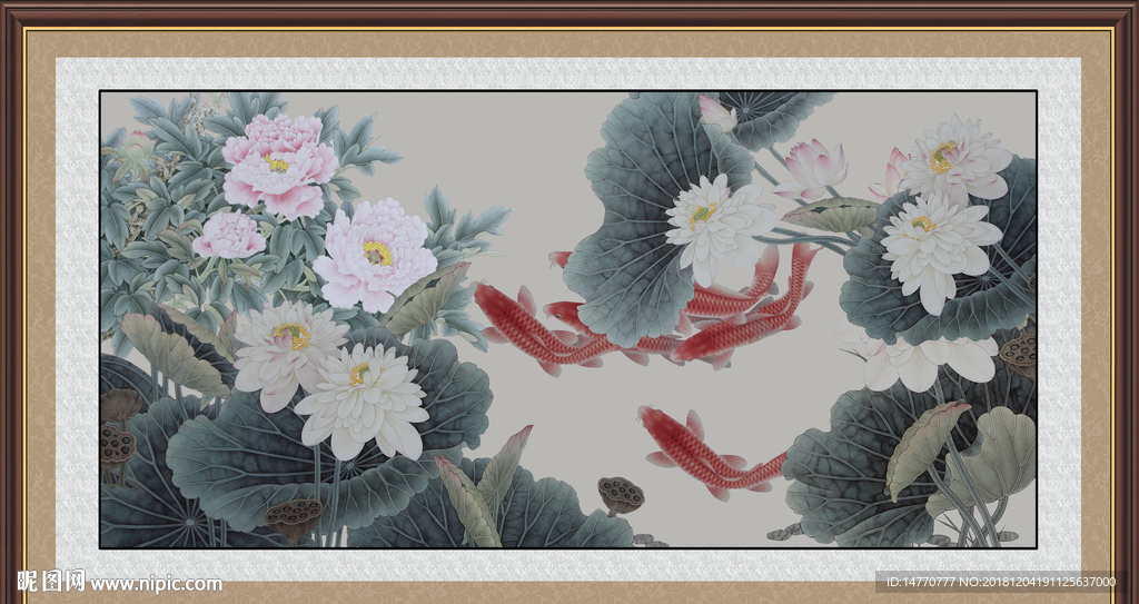出水芙蓉 荷花水墨画