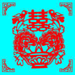 花鸟双喜剪纸