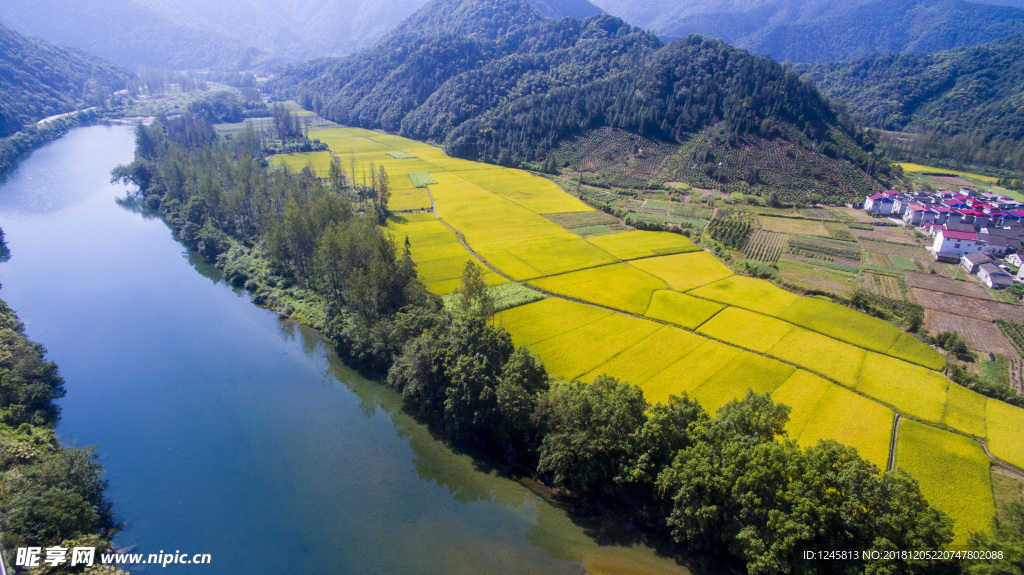 石台秋浦河 田园美景