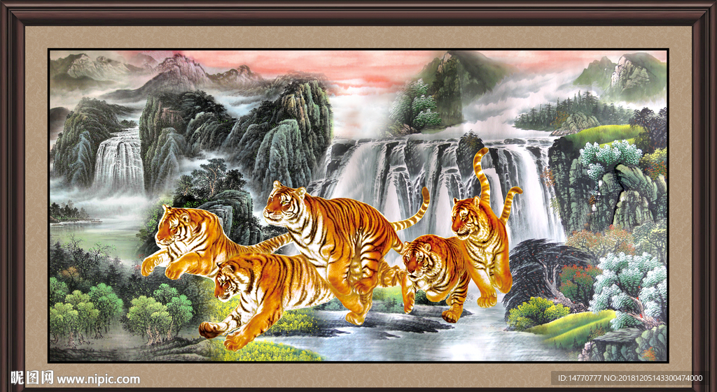 老虎 国画老虎