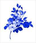 中国风青花瓷图案psd花朵