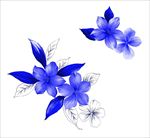 中国风青花瓷图案psd花朵
