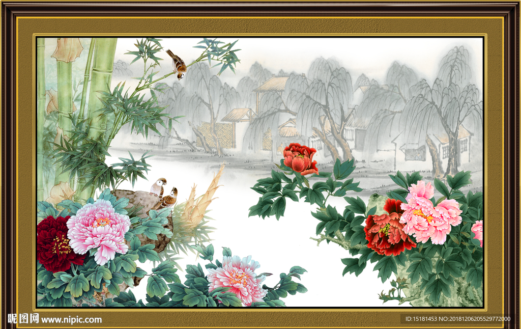 国画牡丹