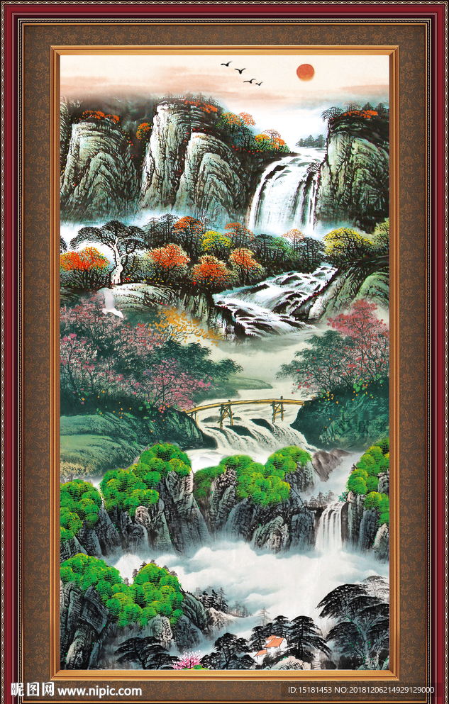 泰山 日出泰山 国画