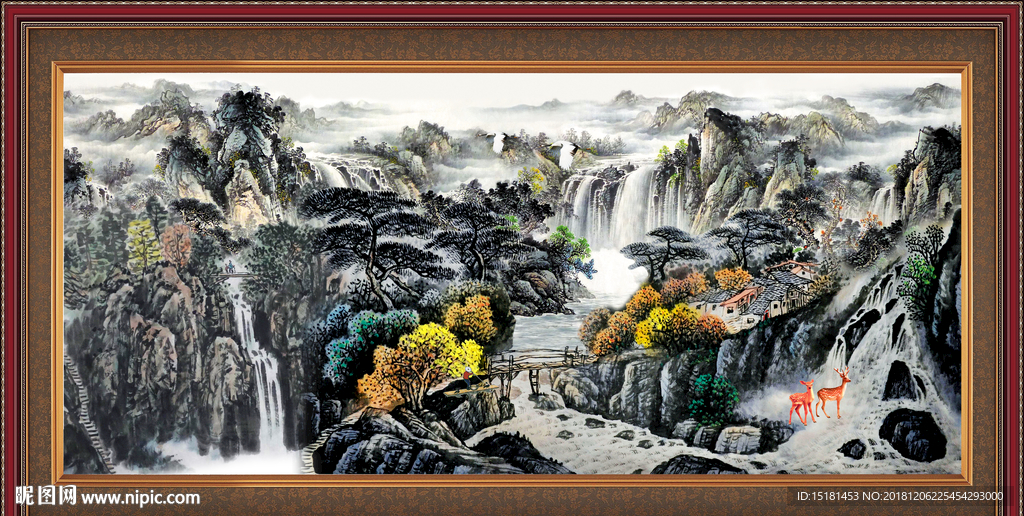 山水画 山水风景 巨幅山水画