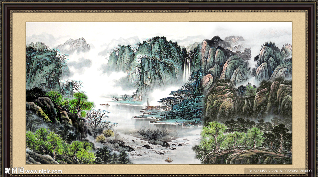 山水画 山水风景 巨幅山水画
