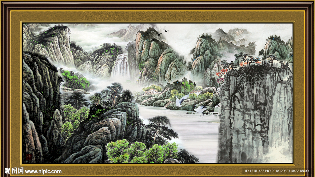 山水画 山水风景 巨幅山水画