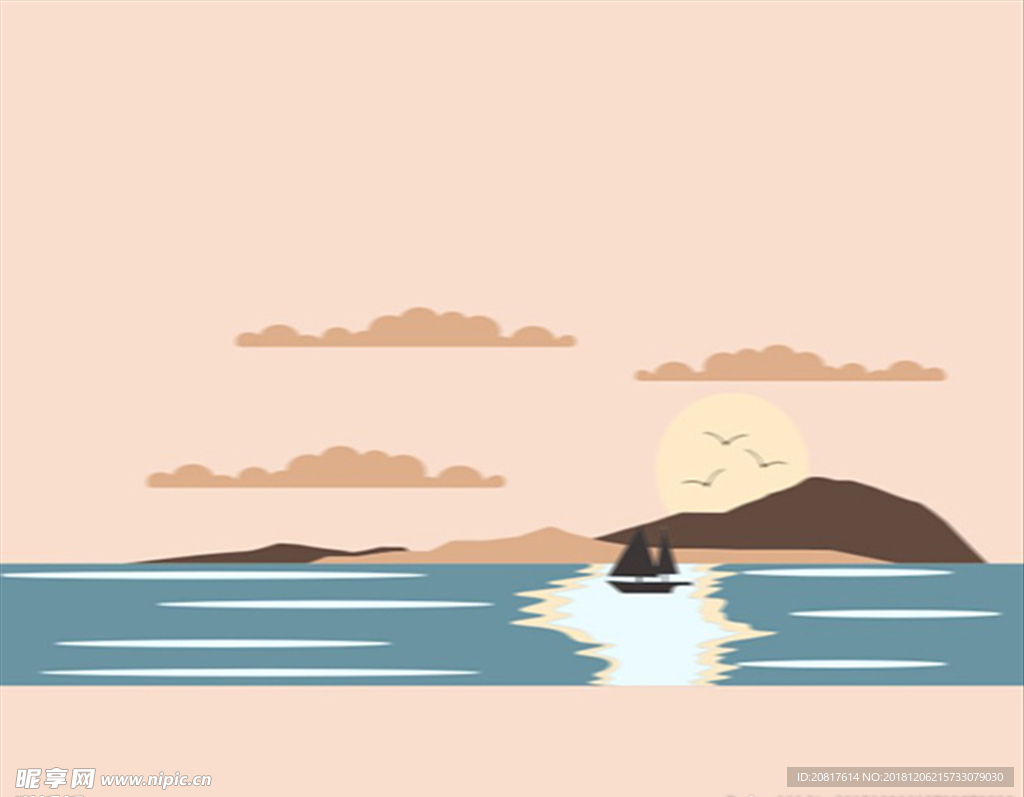 傍晚海