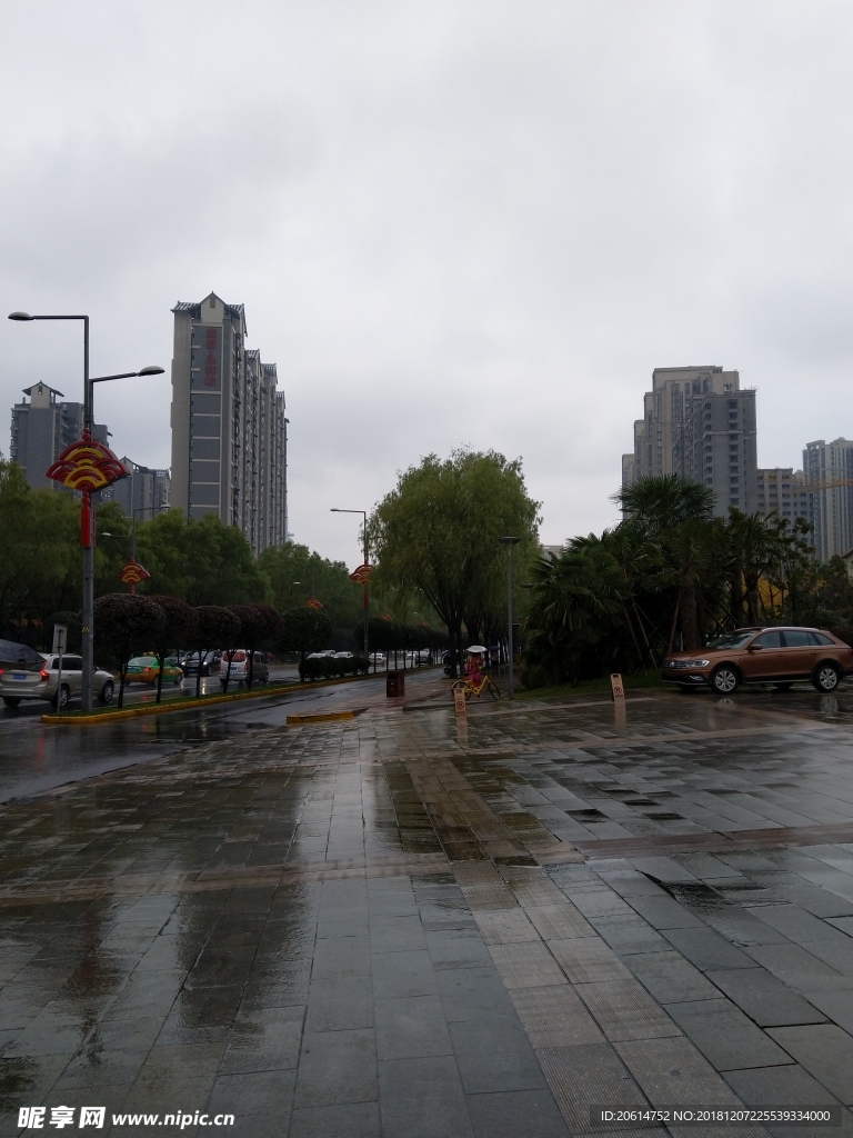 雨天的城市风景