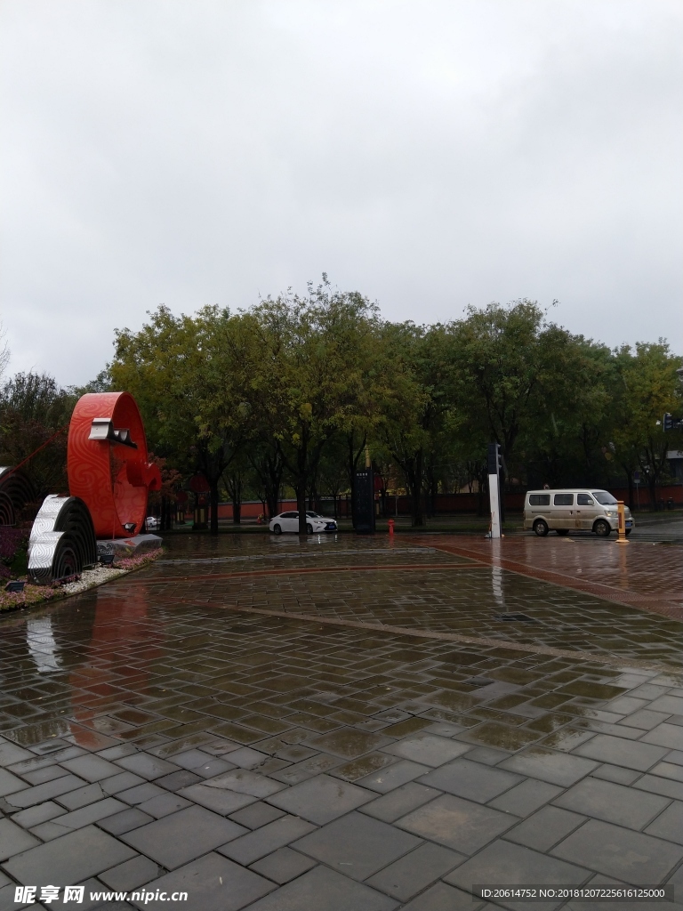 雨天的城市风景