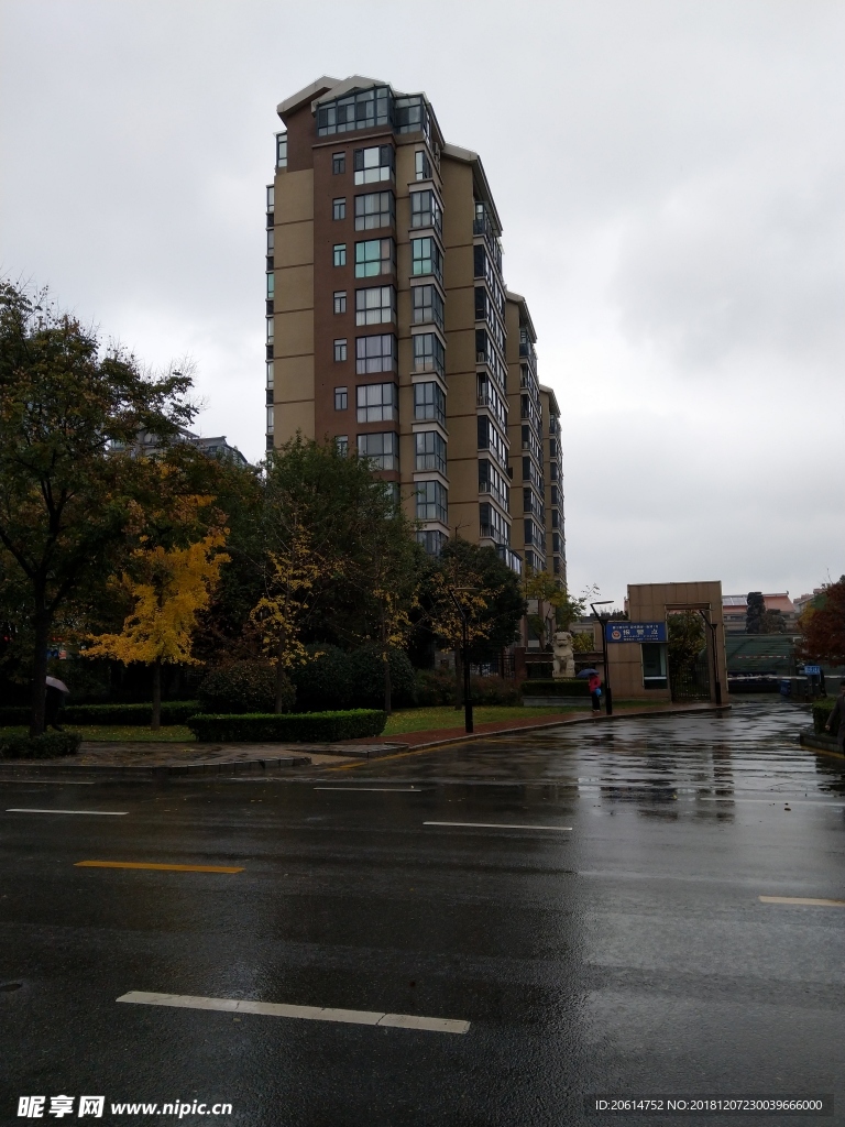 雨天的城市高楼