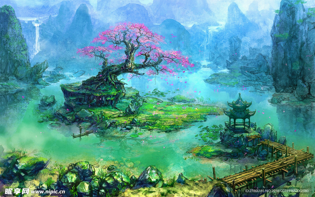 游戏场景背景墙