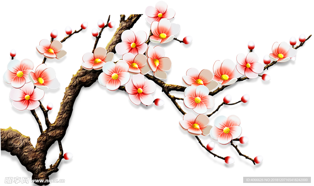 中式梅花素材