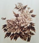 烙画牡丹