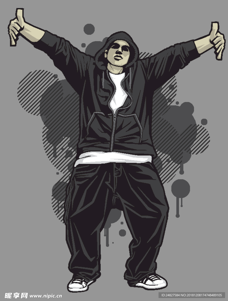 HIPHOP 街舞矢量素材