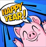 卡通2019猪年