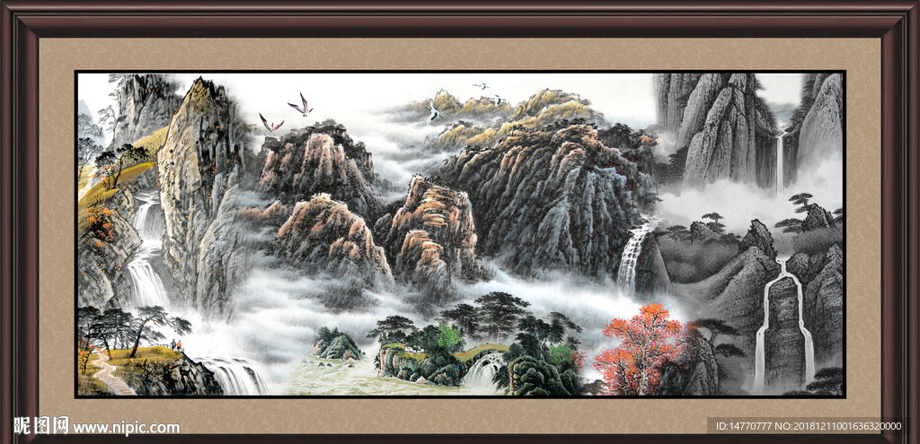人间仙境 风景画 国画