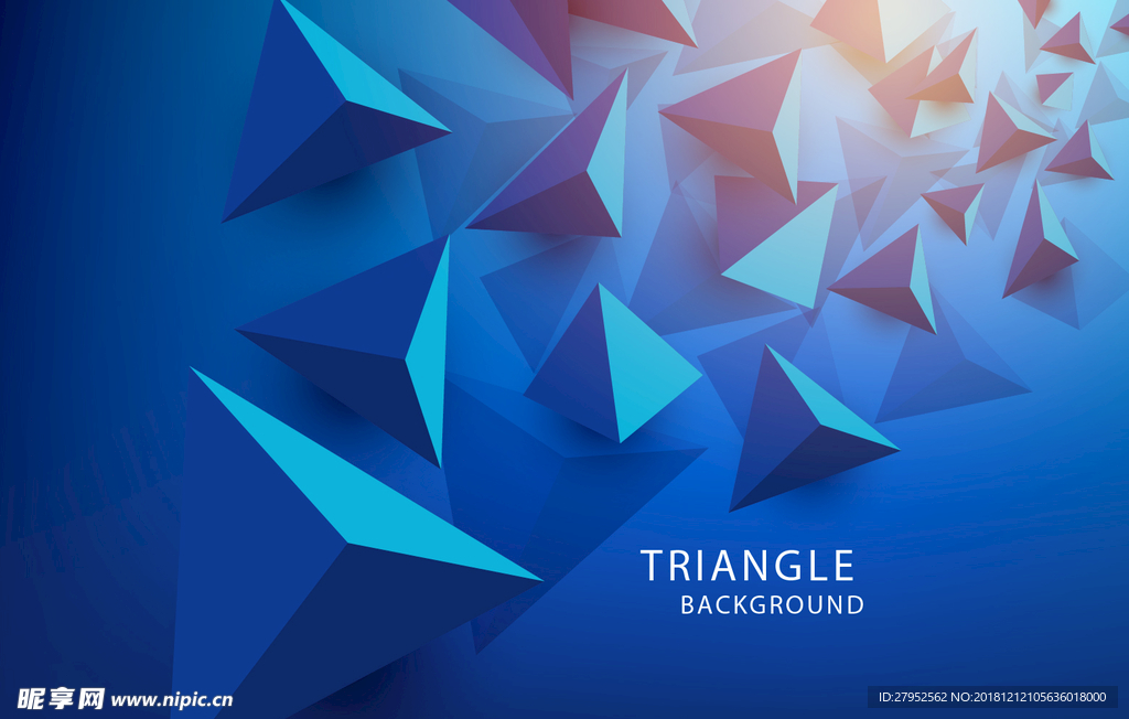 蓝色三角几何背景