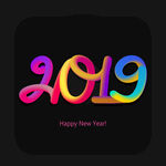 彩色渐变2019创意字体