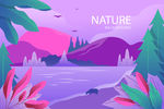 紫色矢量自然背景