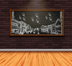 粉笔画  黑板  学校  海报