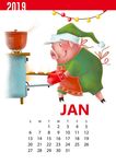 2019日历猪年新年快乐