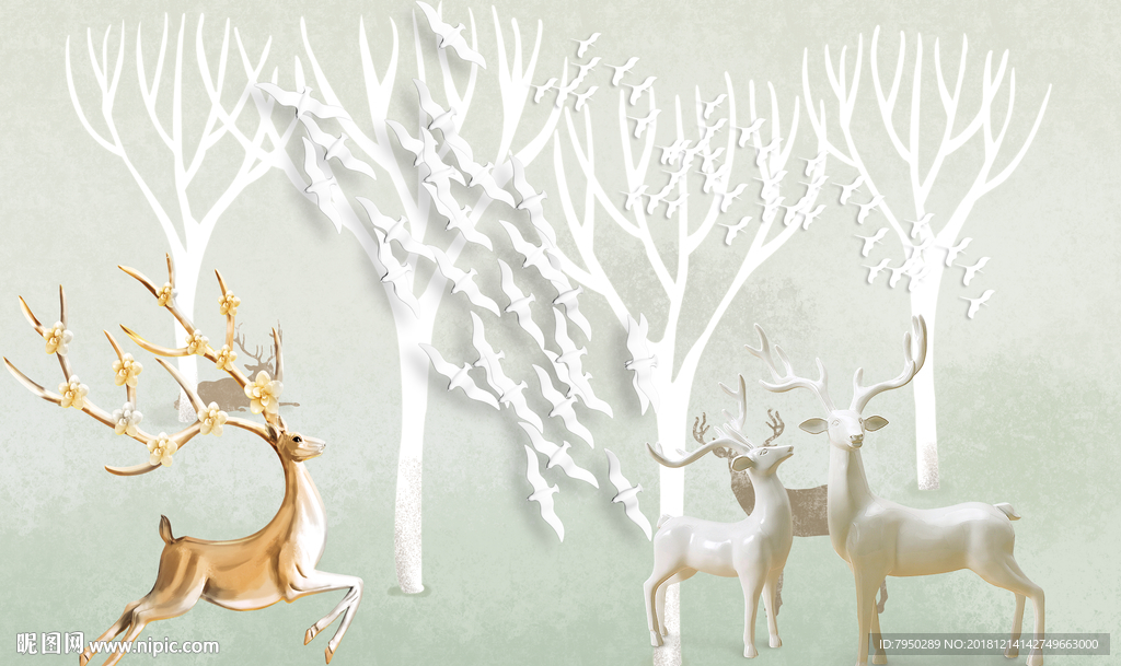 北欧简约背景墙