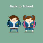 学校儿童插图