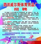 体育用品招聘