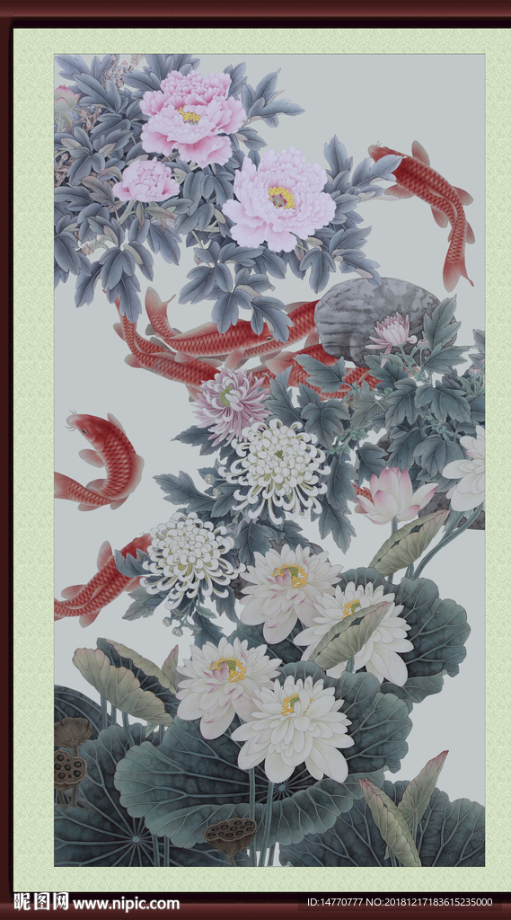 荷花国画