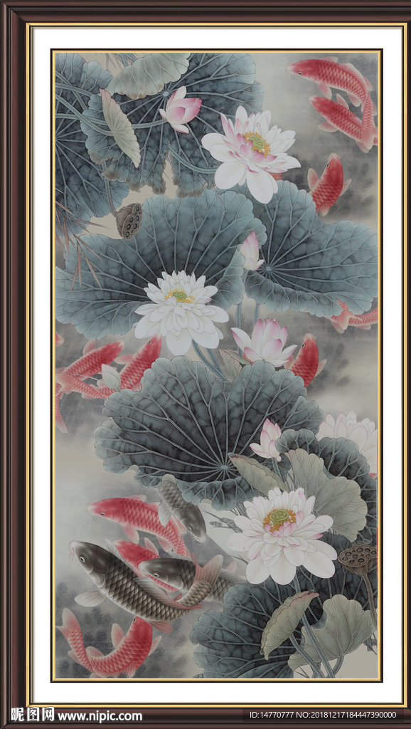 荷花国画 工笔荷花