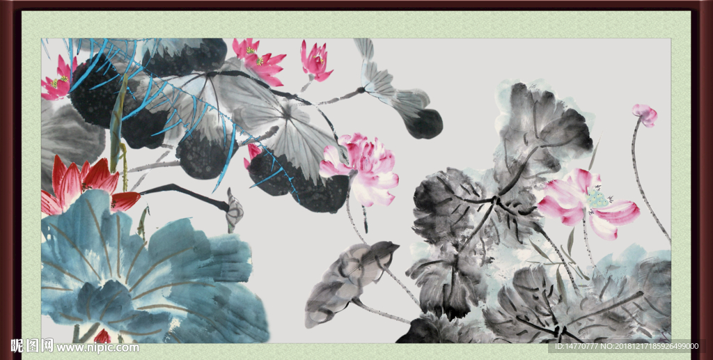 荷花国画