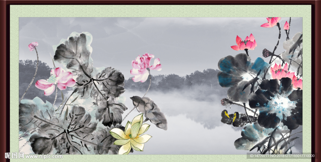 水墨荷花
