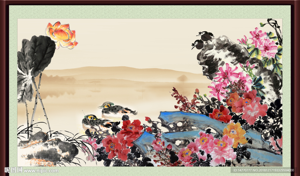 水墨荷花