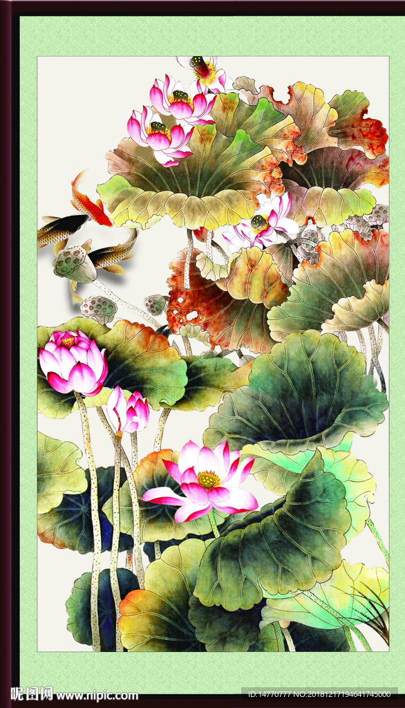 中国画荷花