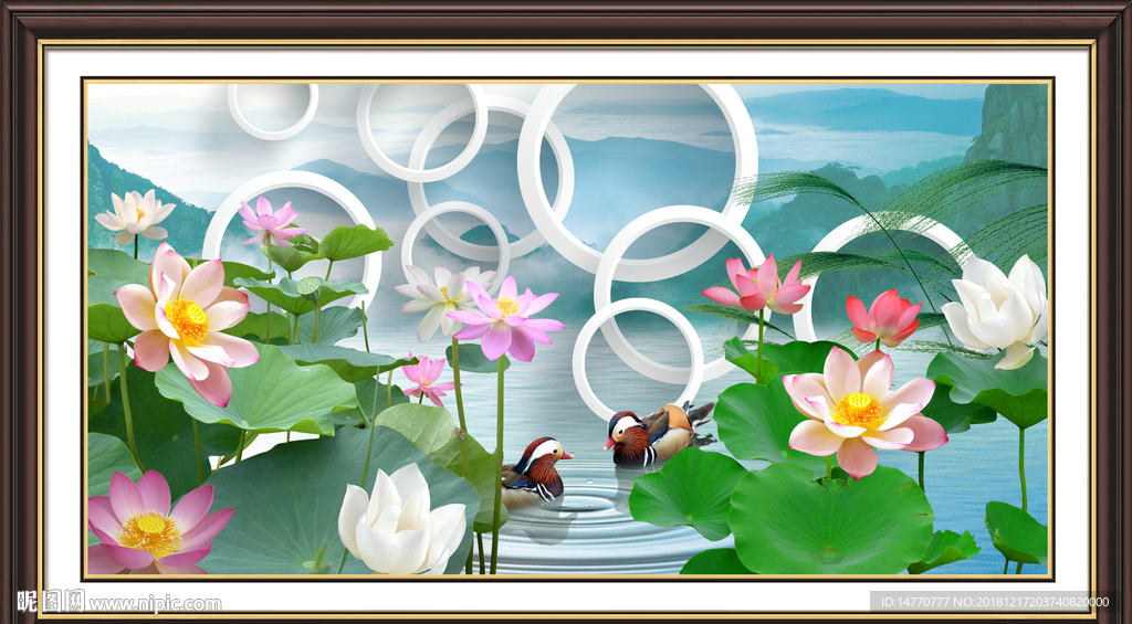 中国画荷花