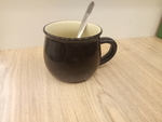 咖啡杯 黑色咖啡杯 茶杯 勺子
