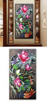 立体浮雕荷花中式玄关装饰画