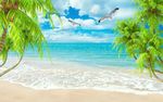 海浪风景背景墙