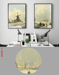 北欧清新文艺风景油画无框画