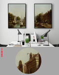 欧式创意抽象风景油画无框画