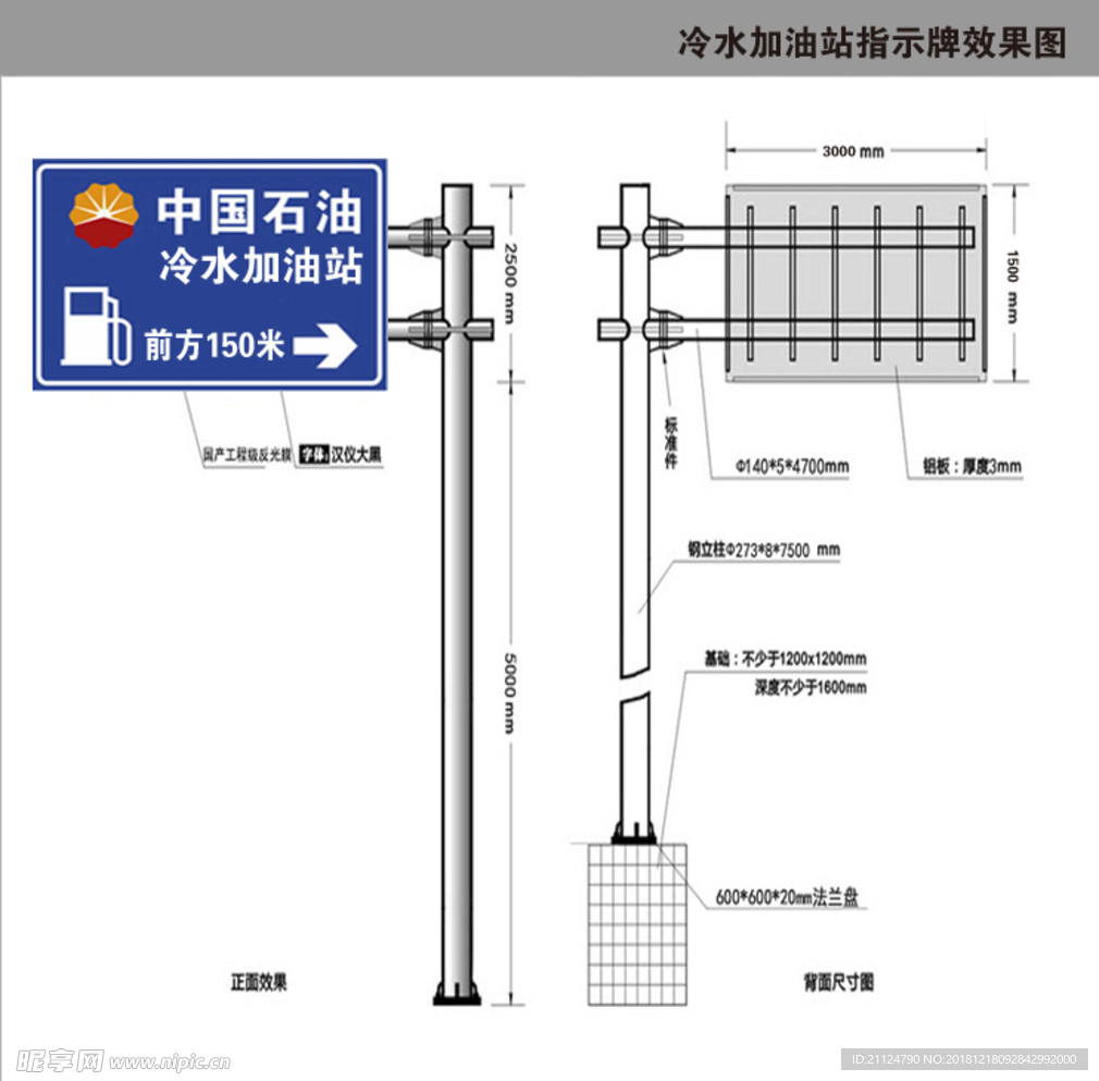 交通指示牌结构图