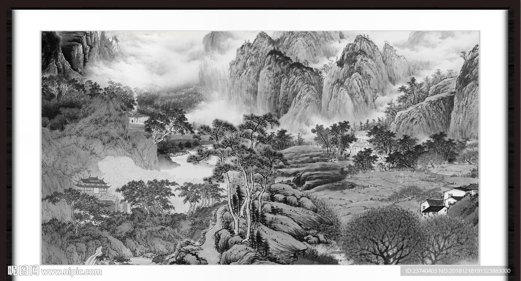 山水风景瀑布
