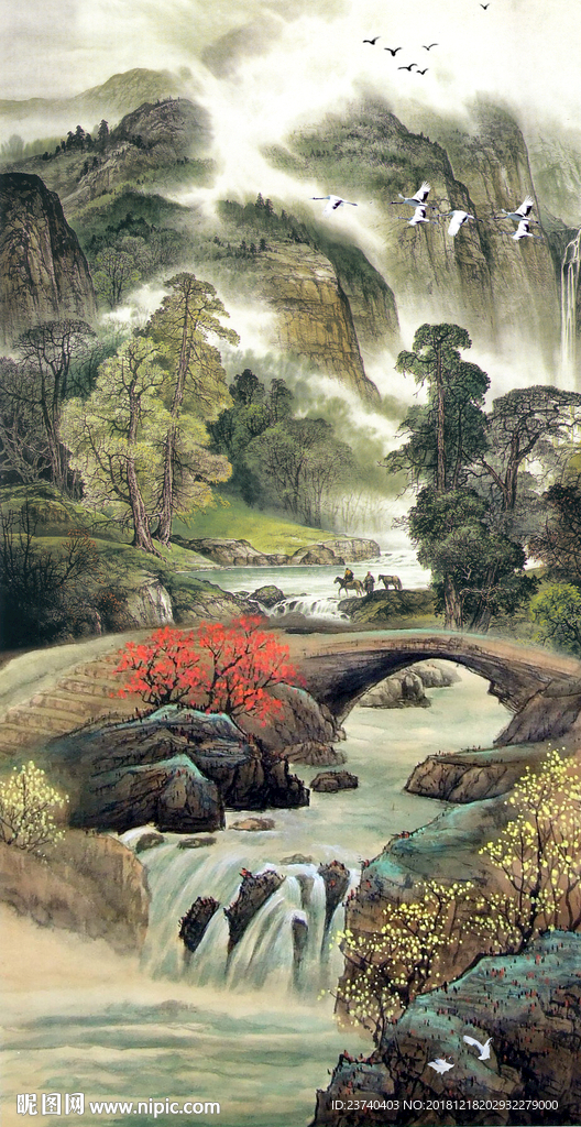 玄关 装饰画 国画山水