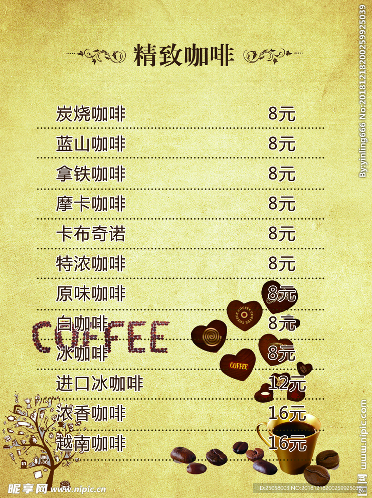 价格表