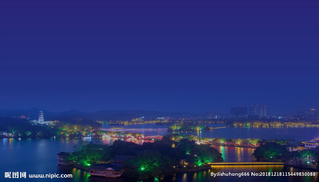 广东惠州西湖景色 西湖夜景