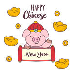 新年卡通猪