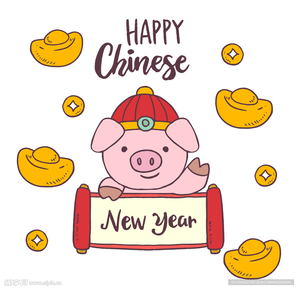 新年卡通猪