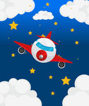 夜空中飞机